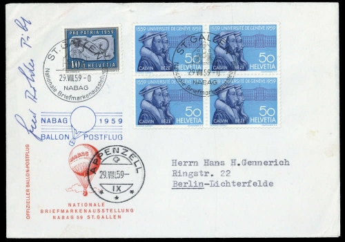 1959, Schweiz, 671 (4) u.a., Brief