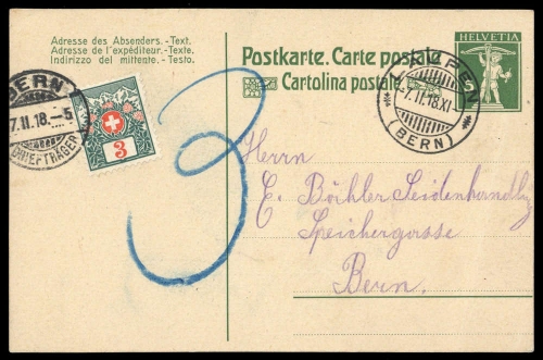 1912, Schweiz, P 45 I u.a., Brief