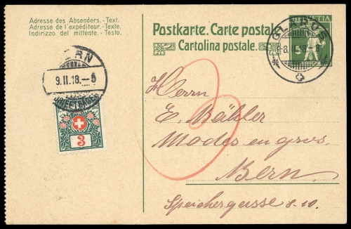 1912, Schweiz, P 45 I u.a., Brief