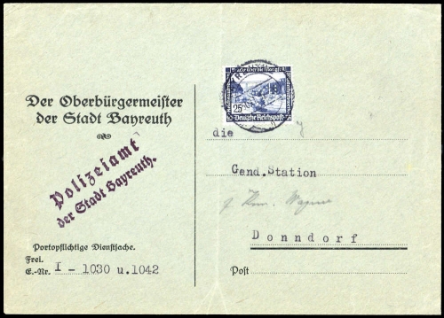 1936, Deutsches Reich, 641 POL, Brief