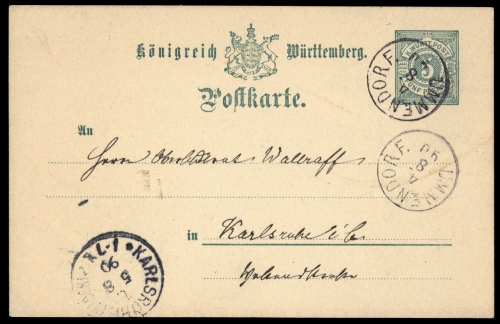 Altdeutschland Württemberg, GA, Brief