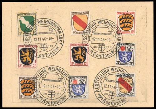 Französische Zone Allgemeine Ausgabe, 1 u.a., Brief