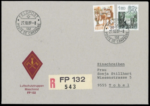1989, Schweiz, 1243 + 1340A, Brief