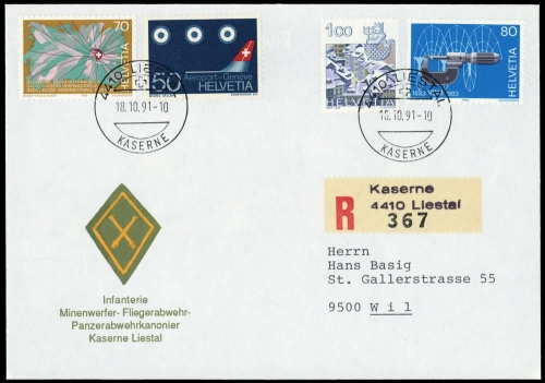 1991, Schweiz, 1227 u.a., Brief