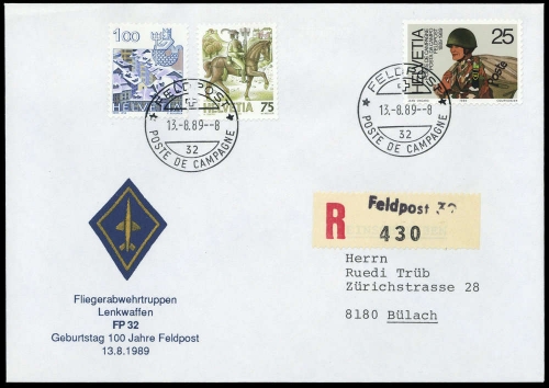 1989, Schweiz, 1385 u.a., Brief