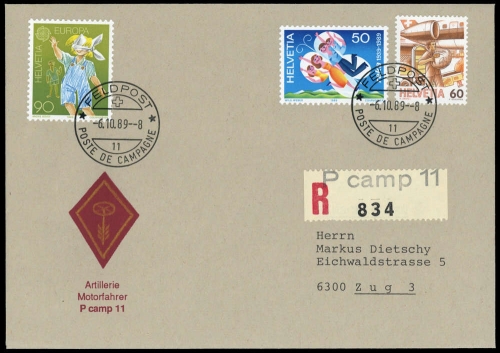 1989, Schweiz, 1344 A u.a., Brief