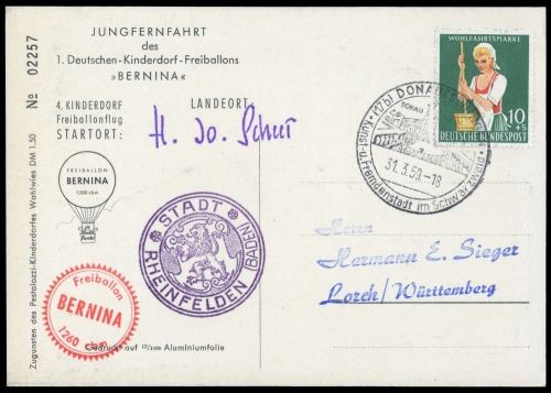 1959, Bundesrepublik Deutschland, 298, Brief