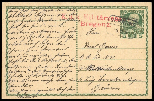 1908, Österreich, P 216, Brief