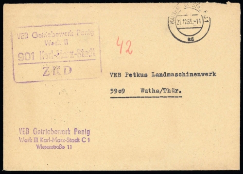 1965, DDR Dienst und ZKD allgemein, ZKD, Brief