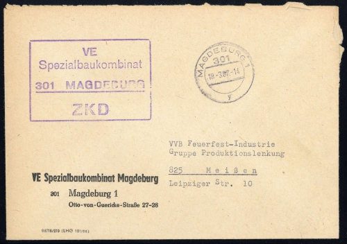 1967, DDR Dienst und ZKD allgemein, ZKD, Brief