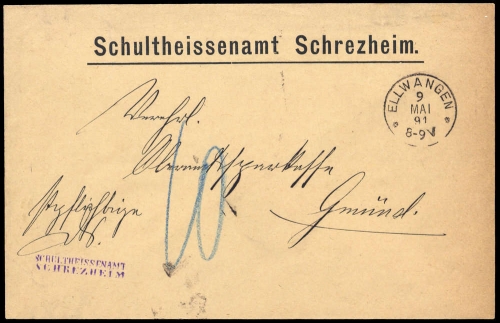 1891, Altdeutschland Württemberg, Brief