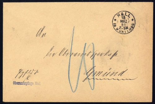 1891, Altdeutschland Württemberg, Brief