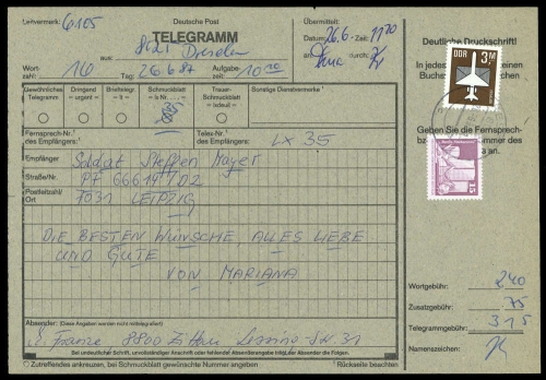 1984, DDR, 2868 u.a., Brief