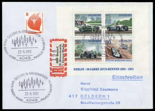 Bundesrepublik Deutschland, BERLIN Bl.3 u.a., Brief