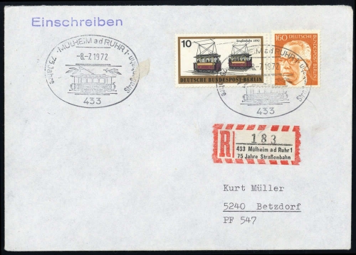 Bundesrepublik Deutschland, BERLIN 396 u.a., Brief