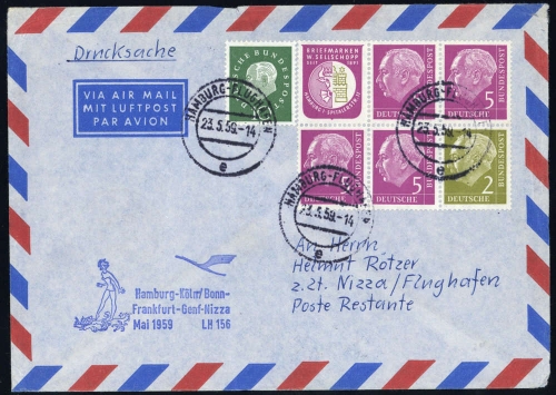 1959, Bundesrepublik Deutschland, W 8 u.a., Brief