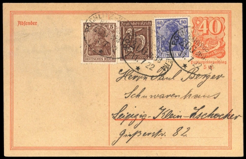 Deutsches Reich, P 141I u.a., Brief