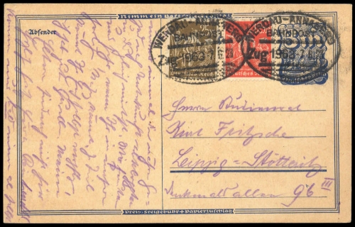 Deutsches Reich, P 150 u.a., Brief