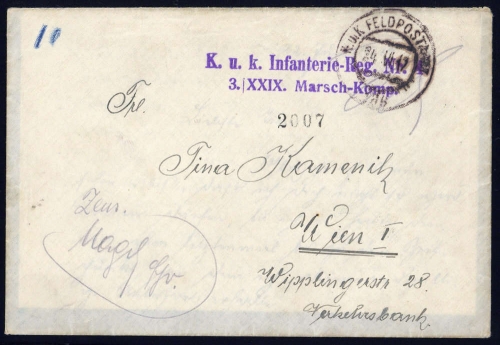 1917, Österreich, Brief