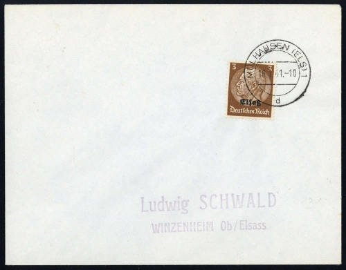 1940, Deutsche Besetzung II. WK Elsass, 1, Brief