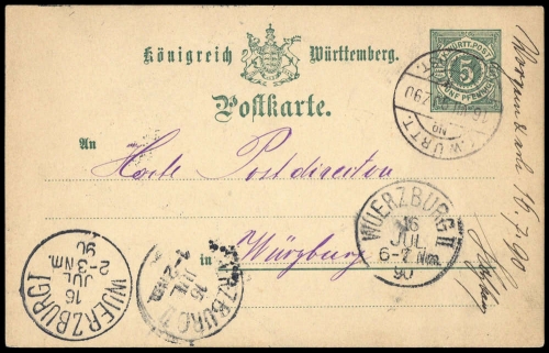 Altdeutschland Württemberg, GA, Brief