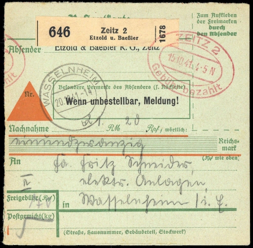 1941, Deutsches Reich, Brief