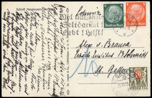 1933, Deutsches Reich, 516 + 517 u.a., Brief