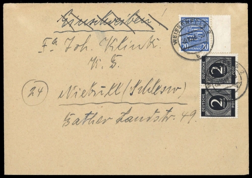 1945, SBZ Provinz Sachsen, 81 X u.a., Brief
