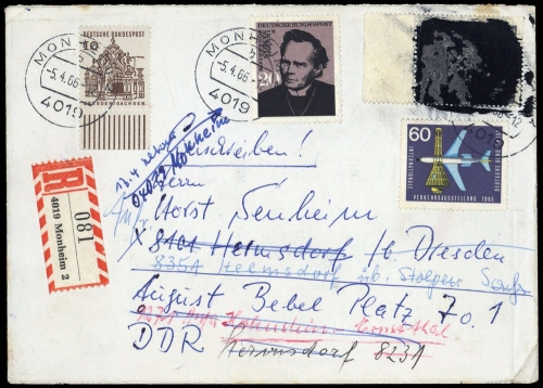 1966, Bundesrepublik Deutschland, 479 Pk u.a. , Brief