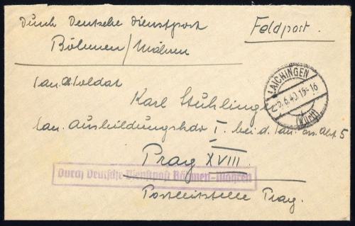 1940, Böhmen und Mähren, Brief