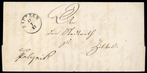 1857, Altdeutschland Sachsen, Brief
