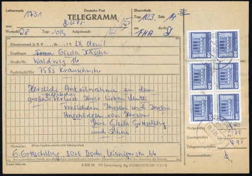 1983, DDR, 2549 (9) u.a., Brief