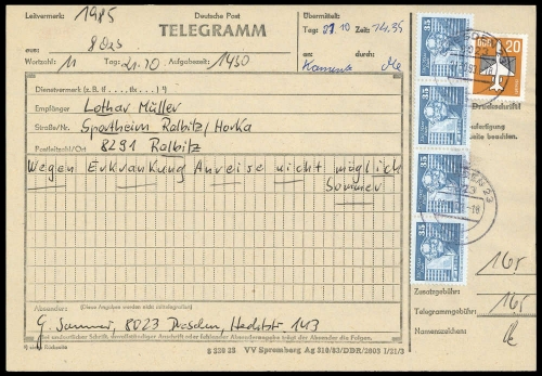 1983, DDR, 2506 (4) u.a., Brief