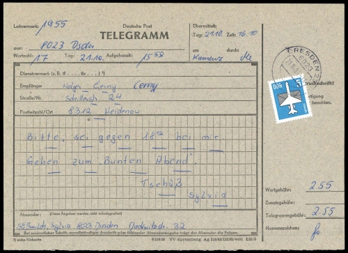 1983, DDR, 2787 (5) u.a., Brief