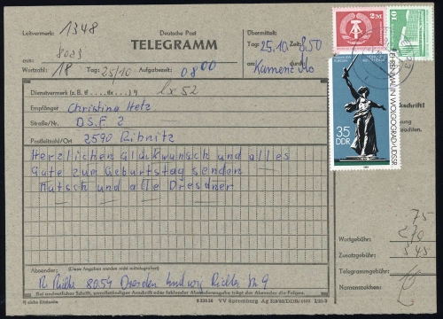 1983, DDR, 2550 u.a., Brief