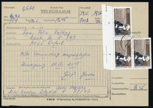 1983, DDR, 2787 (3), Brief