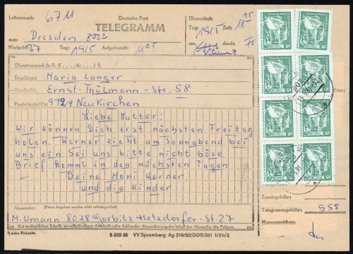 1983, DDR, 2483 (11) u.a., Brief
