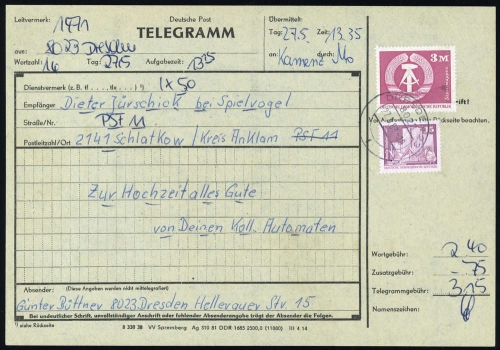 1983, DDR, 1967 + 2501, Brief