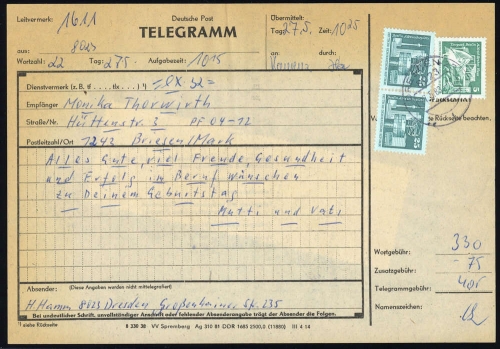 1983, DDR, 2787 (5) u.a., Brief