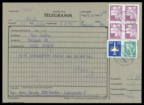 1983, DDR, 2501 (4) u.a., Brief