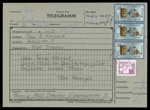 1983, DDR, 2800 (3) u.a., Brief