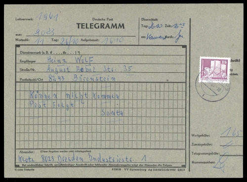 1983, DDR, 2799 (5) u.a., Brief