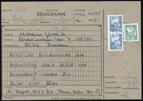 1983, DDR, 2799 (4) u.a., Brief