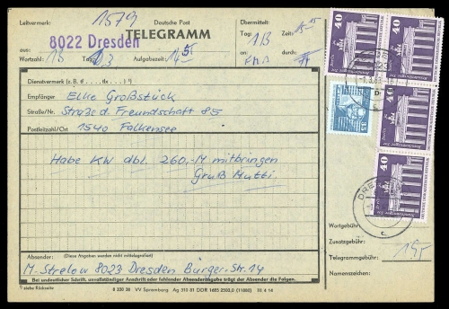 1983, DDR, 1879 (4) u.a., Brief