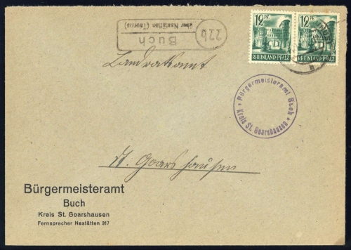 Französische Zone Rheinland Pfalz, 4 (2), Brief