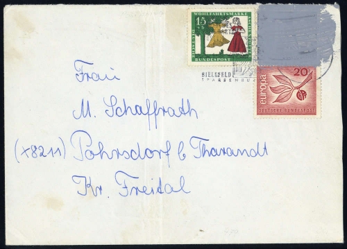 1965, Bundesrepublik Deutschland, 479 Pk u.a., Brief