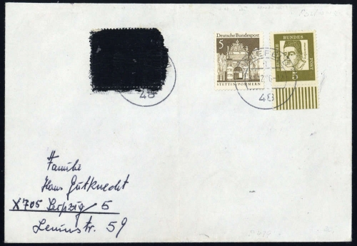 1965, Bundesrepublik Deutschland, 479 Pk u.a., Brief