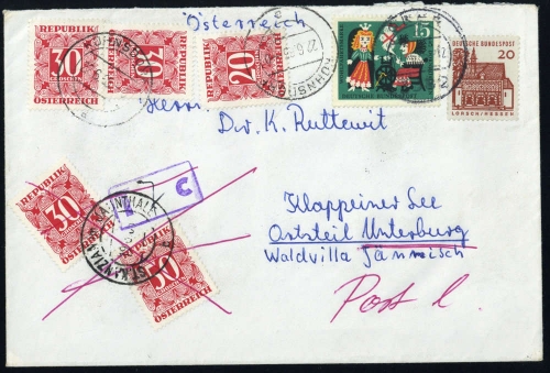 1965, Bundesrepublik Deutschland, 448 + 456 u.a., Brief