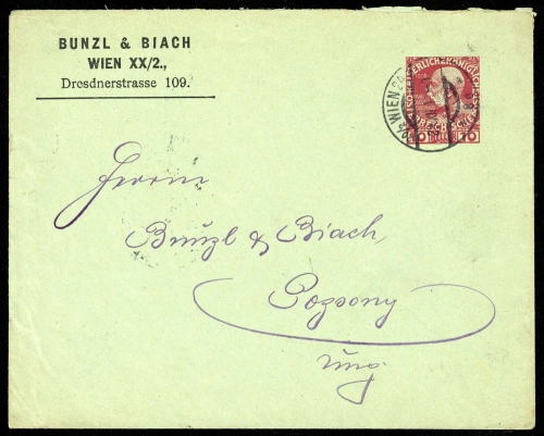 1911, Österreich, PU, Brief