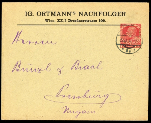 1912, Österreich, PU, Brief